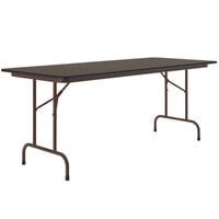Correll Folding Table, 30" x 72" Melamine Top, Walnut