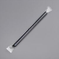 Choice 9" Black Extra Wide Pointed Wrapped Boba Straw - 400/Pack