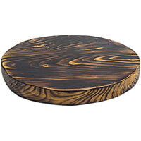 Front of the House SPT049DWW20 ROOT 12" Round Carbon Wood Serving Board - 2/Case
