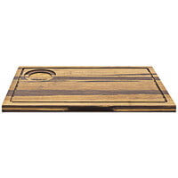 Front of the House SPT052MUB21 14" x 9" Reversible Crushed Bamboo Serving Board with Hand Grips - 4/Case