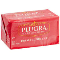 Plugra 1 lb. 82% Unsalted European Butter - 36/Case