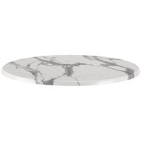 Holland Bar Stool EnduroTop Round White Marble Laminate Outdoor / Indoor Table Top