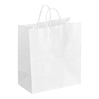 Choice 13 inch x 7 inch x 13 inch White Paper Customizable Shopping Bag with Handles - 250/Case