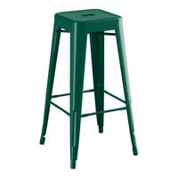 Lancaster Table & Seating Alloy Series Emerald Green Outdoor Backless Barstool