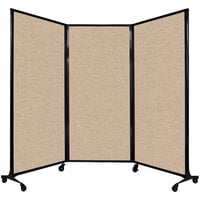 Versare Beige Quick-Wall Folding Portable Room Divider