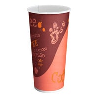 Choice 20 oz. Coffee Print Poly Paper Hot Cup - 50/Pack
