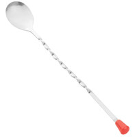 American Metalcraft 511K 11" Stainless Steel Twisted Bar Spoon with Red Knob