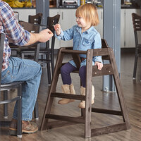 Lancaster Table & Seating Unassembled Standard Height Wooden High Chair with Espresso Finish