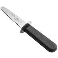 Choice 3 1/4" Stainless Steel Clam Knife with Guard and Black Handle