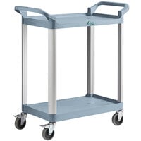Choice Gray Utility / Bussing Cart with Two Shelves - 32" x 16"