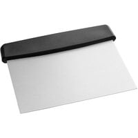Choice 6" x 4 1/4" Stainless Steel Dough Cutter / Bench Scraper with Black Handle