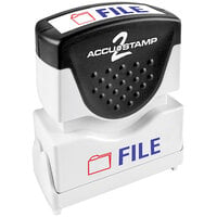 Accustamp "FILE" Red / Blue Pre-Inked Shutter Stamp
