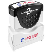 Accustamp "PAST DUE" Red / Blue Pre-Inked Shutter Stamp