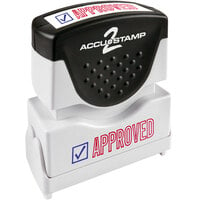 Accustamp "APPROVED" Red / Blue Pre-Inked Shutter Stamp
