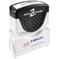 Accustamp "E-MAILED" Red / Blue Pre-Inked Shutter Stamp