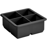 Choice Black Silicone 4 Compartment 2" Cube Ice Mold