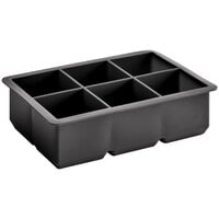 Choice Black Silicone 6 Compartment 2" Cube Ice Mold