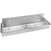 Just Manufacturing J72203 Stainless Steel Wall Hung Multi-Station Surgeon Scrub Sink with 3 Faucet Holes - 69" x 16 1/2" x 8" Bowl