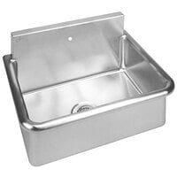 Just Manufacturing A186641 Stainless Steel Wall Hung Single Bowl Surgeon Scrub Sink with 1 Faucet Hole - 28" x 20" x 10 1/2" Bowl