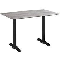 Lancaster Table & Seating Excalibur 27 1/2" x 47 3/16" Rectangular Standard Height Table with Textured Toscano Finish and Two End Outdoor Base Plates