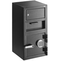 360 Office Furniture 14" x 14" x 27 1/4" Black Steel Depository Safe with Electronic Keypad Lock and Independent Top Locker