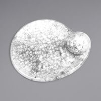 Elite Global Solutions Hermosa 9 1/2" Round Black Marble Embossed Melamine Chip and Dip Plate B429095-BBM - 6/Case