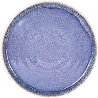 Elite Global Solutions B190106-IB Monet 10 5/8" Indigo Reactive Glaze Raised Rim Melamine Plate - 6/Case