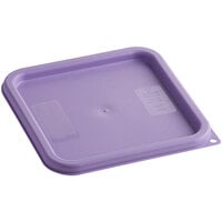 Vigor 6 and 8 Qt. Purple Allergen-Free Square Polypropylene Food Storage Container Lid