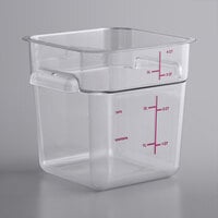 Vigor 4 Qt. Allergen-Free Clear Square Polycarbonate Food Storage Container