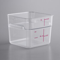 Vigor 6 Qt. Allergen-Free Clear Square Polycarbonate Food Storage Container