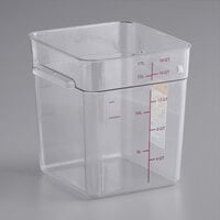 Vigor 18 Qt. Allergen-Free Clear Square Polycarbonate Food Storage Container