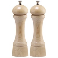 Chef Specialties 08202 Professional Series 8" Customizable Windsor Natural Maple Pepper Mill and Salt Mill Set