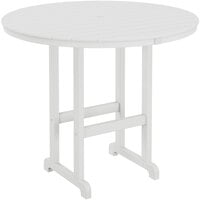 POLYWOOD 48" White Round Bar Height Table