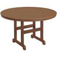 POLYWOOD 48" Teak Round Dining Height Table