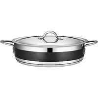 Bon Chef Country French X 6 Qt. Black Stainless Steel Brazier Pot - 71030-CF2-B