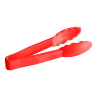 Cambro 6TGS404 Lugano 6" Red Scallop Grip Plastic Tongs
