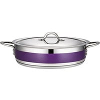 Bon Chef Country French X 6 Qt. Purple Stainless Steel Brazier Pot - 71030-CF2-P
