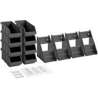 Choice Black 2-Tier Self-Serve Organizer Set with 8 Bins and 2 Label Sheets