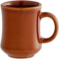 Acopa 7 oz. Customizable Brown Princess Bell Shaped Stoneware Coffee Mug - 36/Case