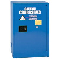 Eagle Manufacturing CRA1925X Blue Space Saver Metal Acid / Corrosive Safety Cabinet with Manual-Closing Door, 2 Shelves, and 12 Gallon Capacity