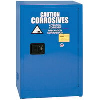 Eagle Manufacturing CRA1924X Blue Space Saver Metal Acid / Corrosive Safety Cabinet with Self-Closing Door, 2 Shelves, and 12 Gallon Capacity
