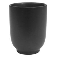 CAC 666-1-BK Japanese Style 8 oz. Stoneware Cup - Black Non-Glare Glaze - 36/Case