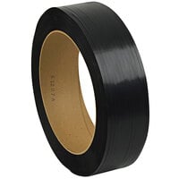 PAC Strapping Products 9000" x 1/2" Black 25 lb. Polypropylene Strapping Coil with 16" x 6" Core