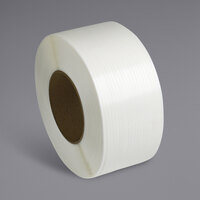 PAC Strapping Products 12900" x 3/8" White 28 lb. Polypropylene Strapping Coil with 8" x 8" Core