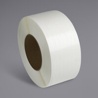 PAC Strapping Products 12900" x 3/8" White Polypropylene Strapping Coil with 9" x 8" Core