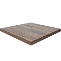 BFM Seating Relic 30" x 30" Knotty Pine Square 2" Thick Table Top