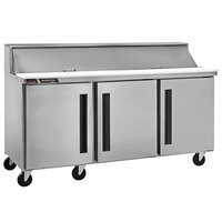 Traulsen Centerline CLPT-7230-SD-LLL 72 1/2 inch 3 Left Hinged Door Mega Top Refrigerated Sandwich Prep Table