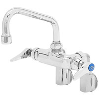T&S B-0242 Wall Mounted Pantry Faucet with Adjustable Centers, 6" Swing Nozzle, Eterna Cartridges, and Built-In Stops