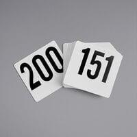 American Metalcraft 4" Heavy Plastic Table Number Cards - 151 to 200
