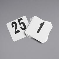 American Metalcraft 4" Heavy Plastic Table Number Cards - 1 to 25